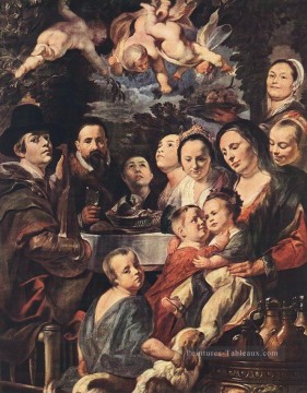  baroque - Autoportrait entre parents frères et sœurs baroque flamand Jacob Jordaens